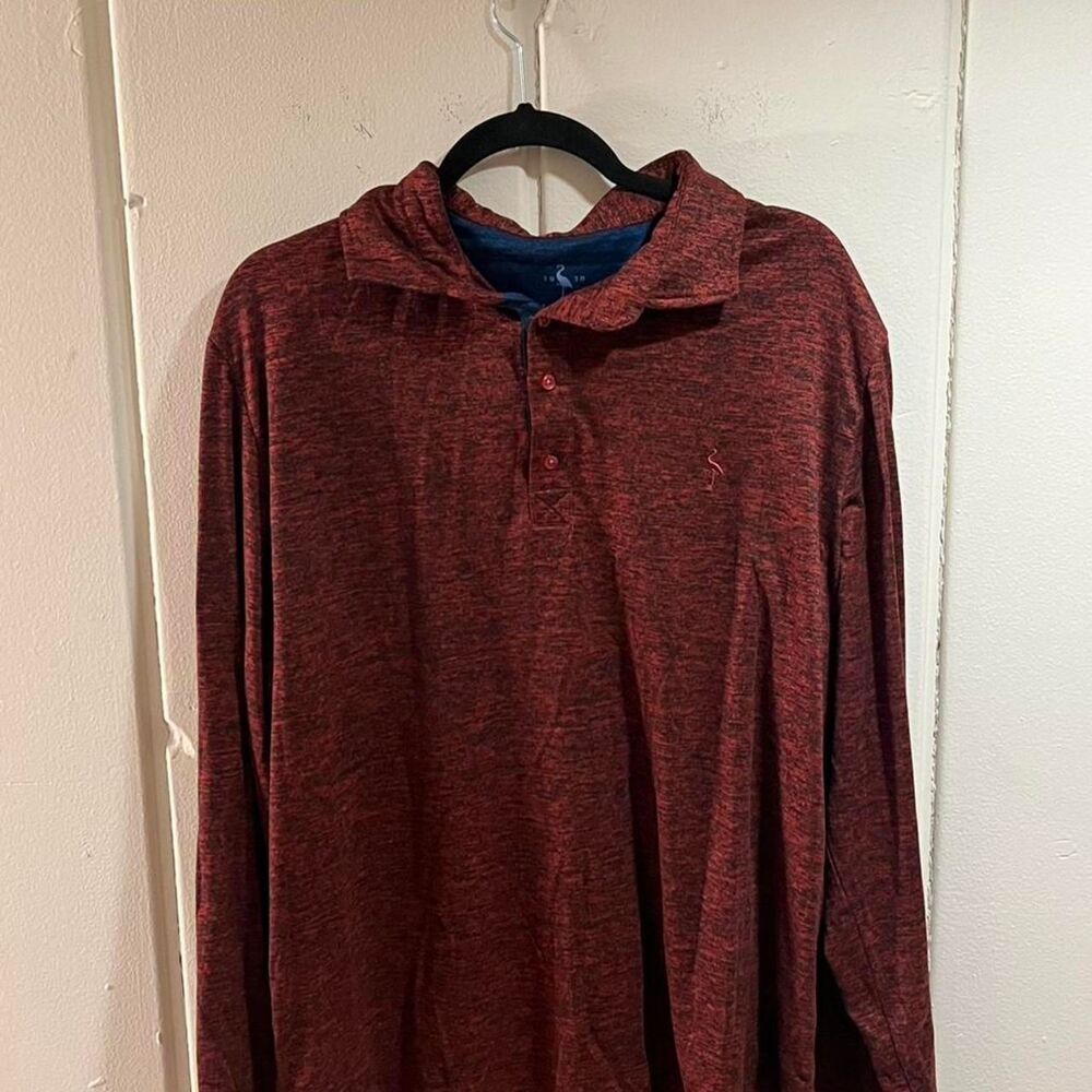St-John-S-Bay Men's Burgundy And Red Polo-Shirts